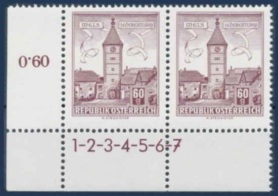 Briefmarke mit Symbolzahl(en)